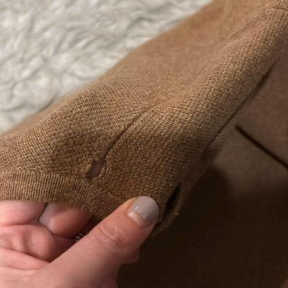 Jcrew women’s‎ brown thick cotton open long cardigan size medium - Picture 4 of 6